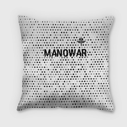 Подушка квадратная Manowar glitch на светлом фоне посередине / 3D-принт – фото 1
