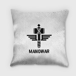Подушка квадратная Manowar glitch на светлом фоне, цвет: 3D-принт