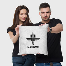 Подушка квадратная Manowar glitch на светлом фоне, цвет: 3D-принт — фото 2