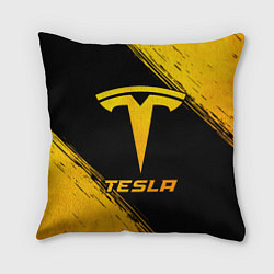 Подушка квадратная Tesla - gold gradient