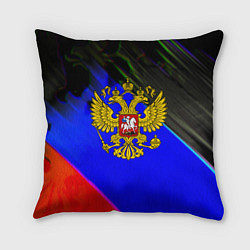 Подушка квадратная Герб РФ патриотический стиль, цвет: 3D-принт