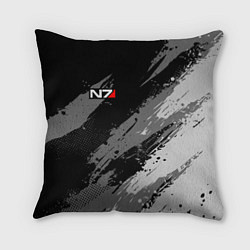 Подушка квадратная N7 - mass effect monochrome, цвет: 3D-принт