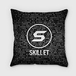 Подушка квадратная Skillet glitch на темном фоне, цвет: 3D-принт