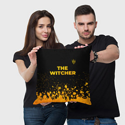 Подушка квадратная The Witcher - gold gradient посередине, цвет: 3D-принт — фото 2