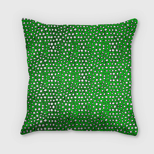 Подушка квадратная Белые пузырьки на зелёном фоне / 3D-принт – фото 1