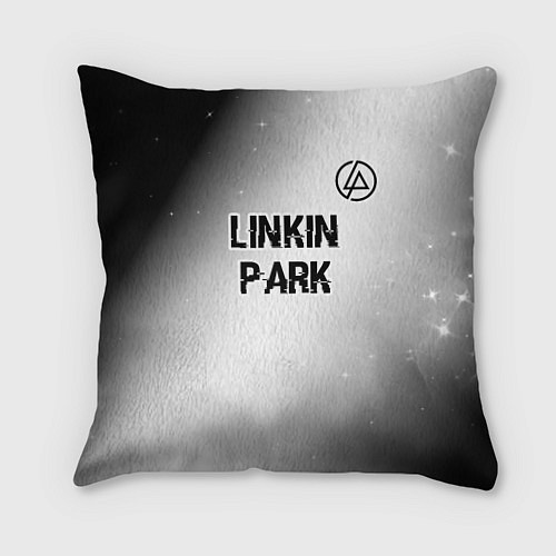 Подушка квадратная Linkin Park glitch на светлом фоне посередине / 3D-принт – фото 1