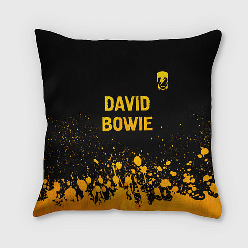 Подушка квадратная David Bowie - gold gradient посередине / 3D-принт – фото 1