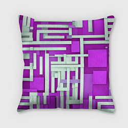 Подушка квадратная Полосы на фиолетовом фоне