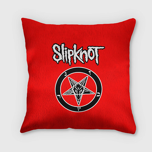 Подушка квадратная Slipknot пентаграмма / 3D-принт – фото 1