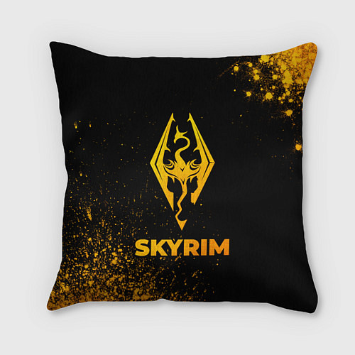 Подушка квадратная Skyrim - gold gradient / 3D-принт – фото 1