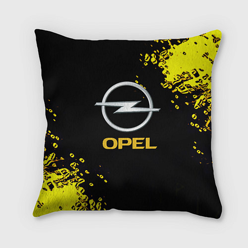 Подушка квадратная Opel желтые краски / 3D-принт – фото 1