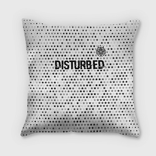 Подушка квадратная Disturbed glitch на светлом фоне посередине / 3D-принт – фото 1