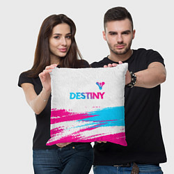 Подушка квадратная Destiny neon gradient style посередине, цвет: 3D-принт — фото 2