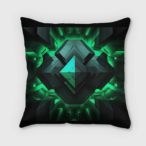 Подушка квадратная Абстрактное ощущение зелени / 3D-принт – фото 1