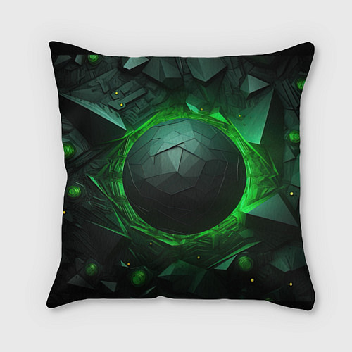 Подушка квадратная Абстрактная гармония зеленого / 3D-принт – фото 1