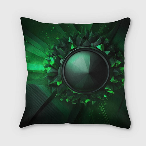 Подушка квадратная Искусство зеленой абстракции / 3D-принт – фото 1