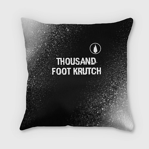 Подушка квадратная Thousand Foot Krutch glitch на темном фоне посеред / 3D-принт – фото 1