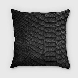 Подушка квадратная Черная кожа рептилии, цвет: 3D-принт