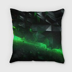 Подушка квадратная Трехмерность зеленой фигуры