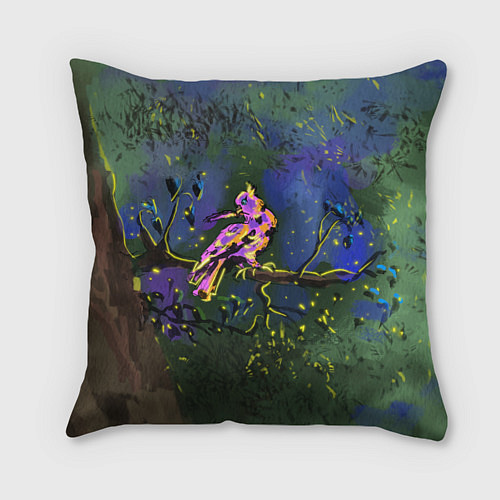 Подушка квадратная Сказочная чудо-птица / 3D-принт – фото 1