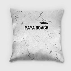 Подушка квадратная Papa Roach glitch на светлом фоне посередине, цвет: 3D-принт