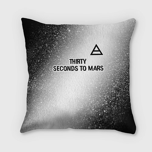 Подушка квадратная Thirty Seconds to Mars glitch на светлом фоне посе / 3D-принт – фото 1