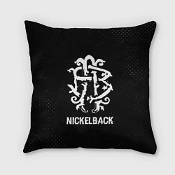 Подушка квадратная Nickelback glitch на темном фоне, цвет: 3D-принт