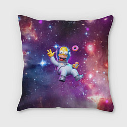 Подушка квадратная Homer Simpson in space - ai art