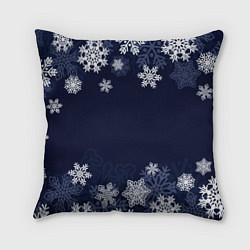 Подушка квадратная Воздушные снежинки, цвет: 3D-принт