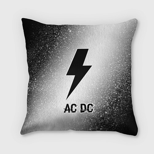 Подушка квадратная AC DC glitch на светлом фоне / 3D-принт – фото 1