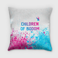 Подушка квадратная Children of Bodom neon gradient style посередине, цвет: 3D-принт