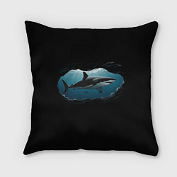 Подушка квадратная Акула в овале, цвет: 3D-принт