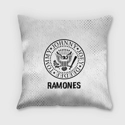 Подушка квадратная Ramones glitch на светлом фоне, цвет: 3D-принт