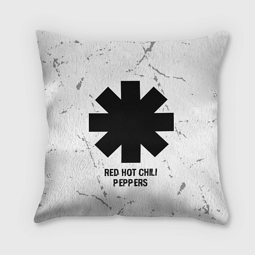 Подушка квадратная Red Hot Chili Peppers glitch на светлом фоне / 3D-принт – фото 1
