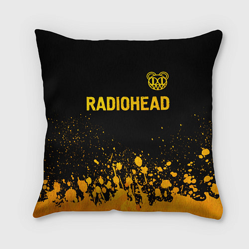 Подушка квадратная Radiohead - gold gradient посередине / 3D-принт – фото 1