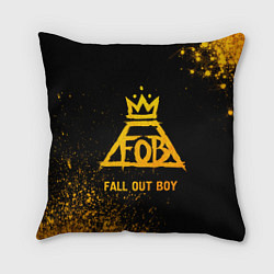 Подушка квадратная Fall Out Boy - gold gradient