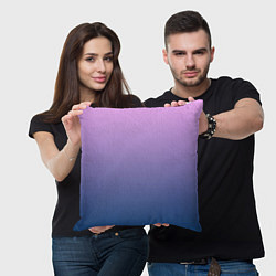 Подушка квадратная Рассвет розовый и синий градиент 3d, цвет: 3D-принт — фото 2