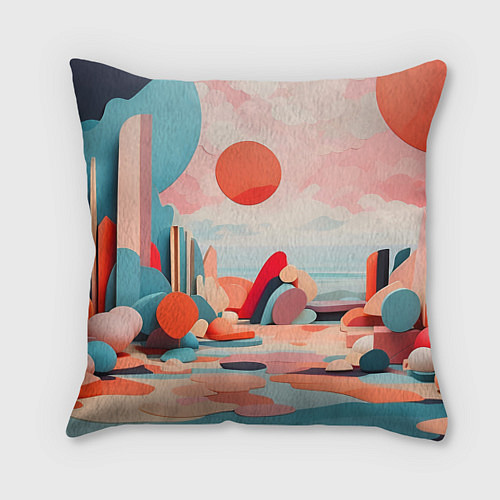 Подушка квадратная Геометрия природы / 3D-принт – фото 1