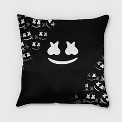 Подушка квадратная Marshmello black collection, цвет: 3D-принт