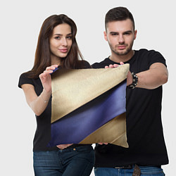 Подушка квадратная Фиолетовая вставка на золотом фоне, цвет: 3D-принт — фото 2