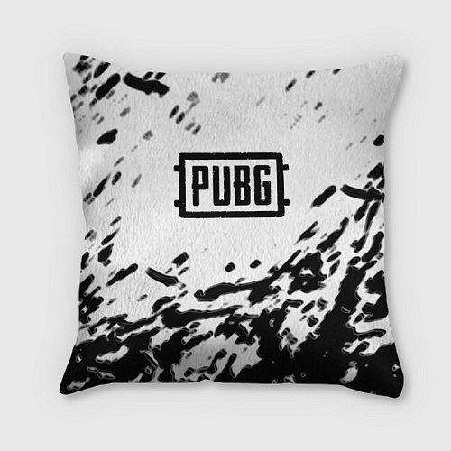 Подушка квадратная PUBG black color splash game / 3D-принт – фото 1