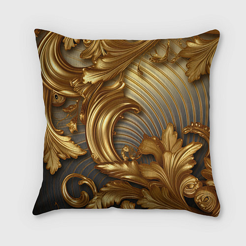 Подушка квадратная Золотая текстура и абстракции / 3D-принт – фото 1