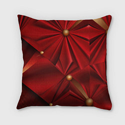 Подушка квадратная Красный материал со складками, цвет: 3D-принт