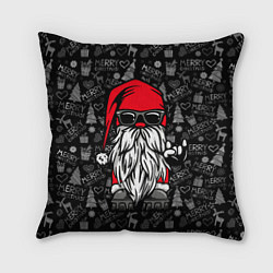 Подушка квадратная Санта Клаус гном, цвет: 3D-принт