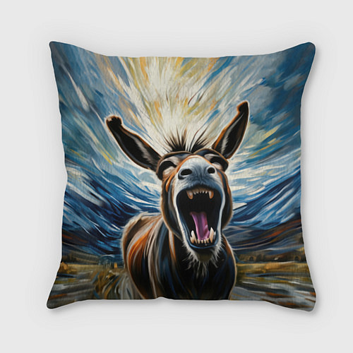 Подушка квадратная Крик осла / 3D-принт – фото 1