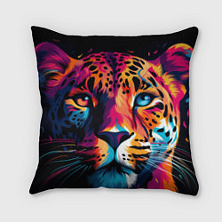 Подушка квадратная Портрет леопарда