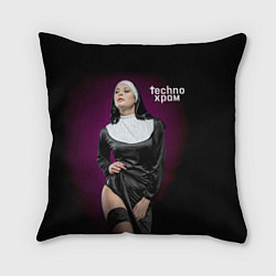 Подушка квадратная Techno храм монашка в чулках