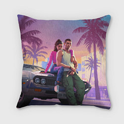 Подушка квадратная Jason & Lucia - GTA 6 official art