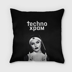 Подушка квадратная Techno храм монашка демон