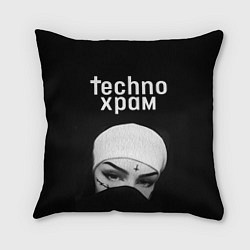 Подушка квадратная Techno храм монашка в маске